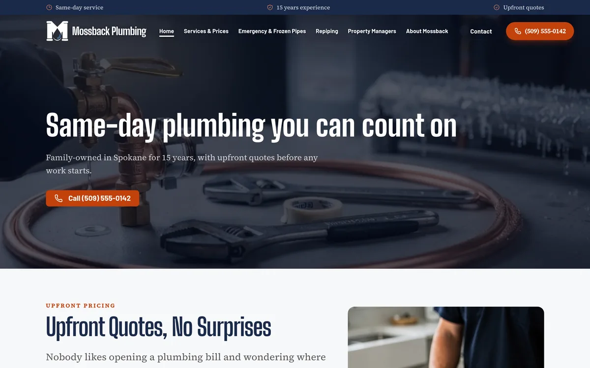 Mossback Plumbing on desktop