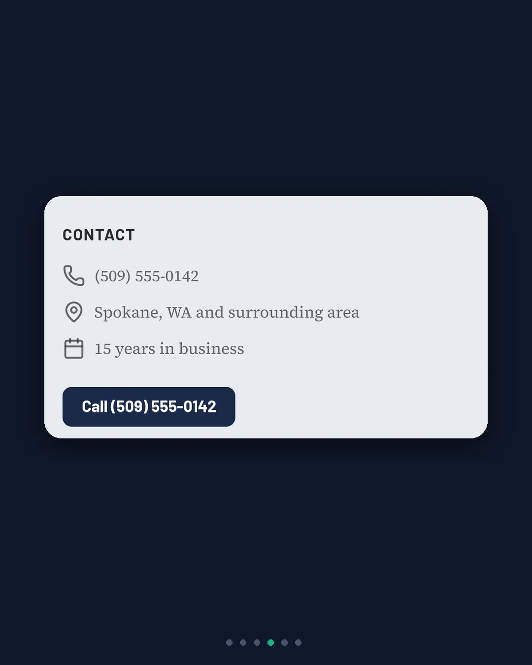 Mossback's contact block with the service area