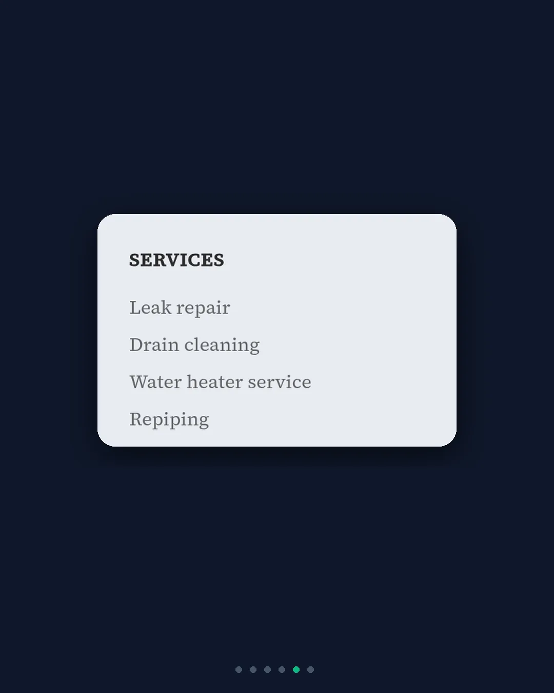 Mossback's services list